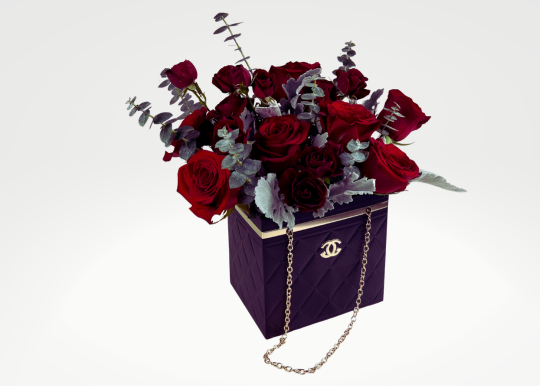 Bolsita Floral Chanel de Rosas Rojas