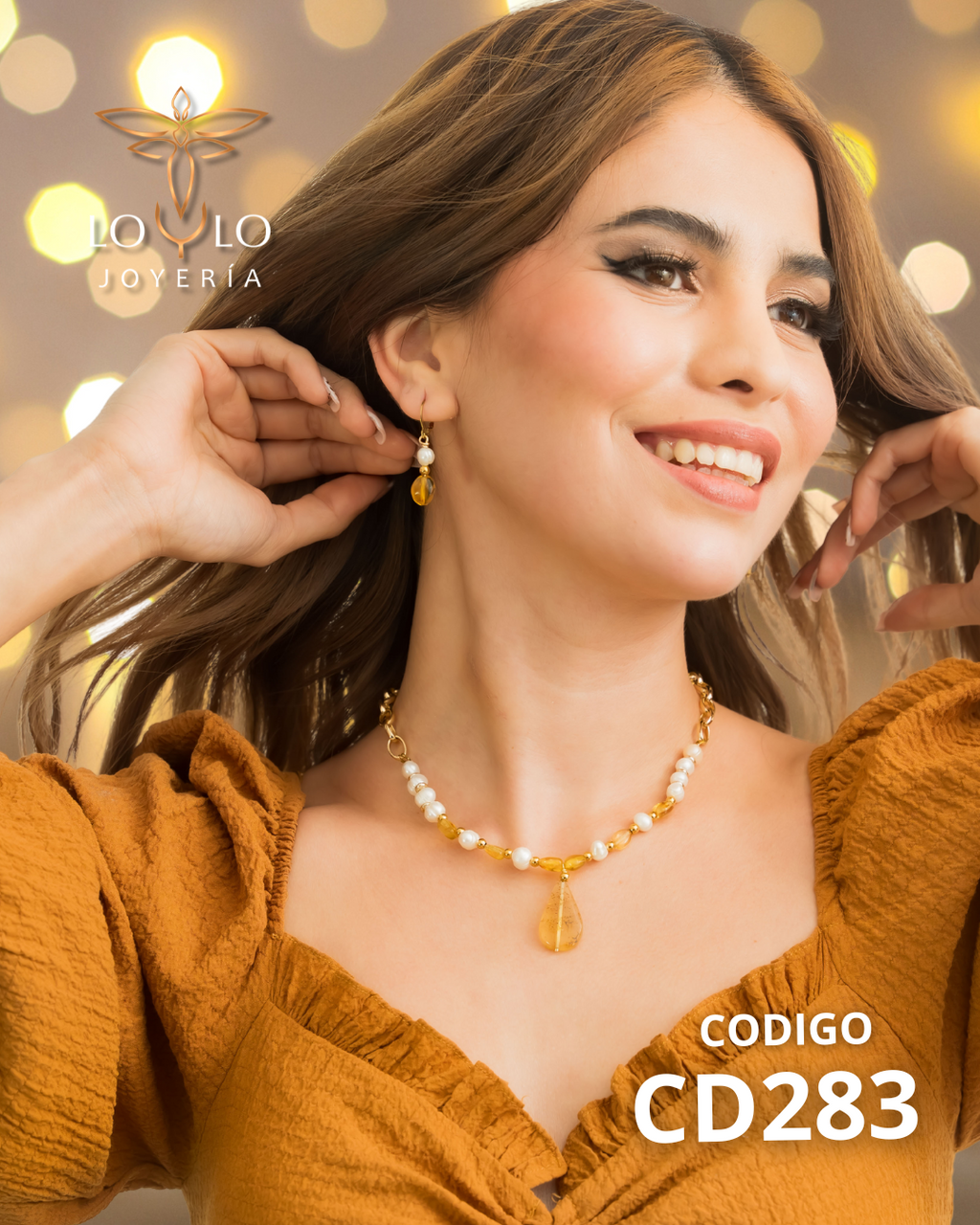 Collar de Ambar con Aretes CD283