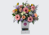 Cajita Alma Alhajero con Rosas y Gerberas