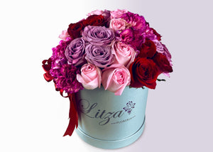Arreglos de rosas para el 14 de febrero en Florero Plateado